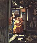 Johannes Vermeer Canvas Paintings - The Love letter